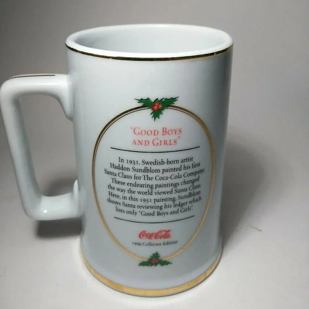 Coca Cola 1996 Collector Edition Coffee‎ Mug July Christmas Santa Vintage